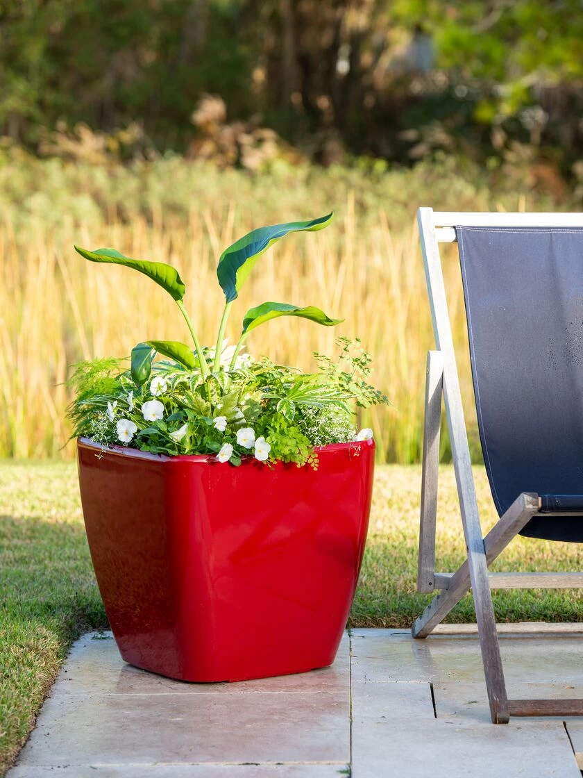 Viva Square Self-Watering Rolling Planter, 20" Diameter, Set Of 2 - Image 3