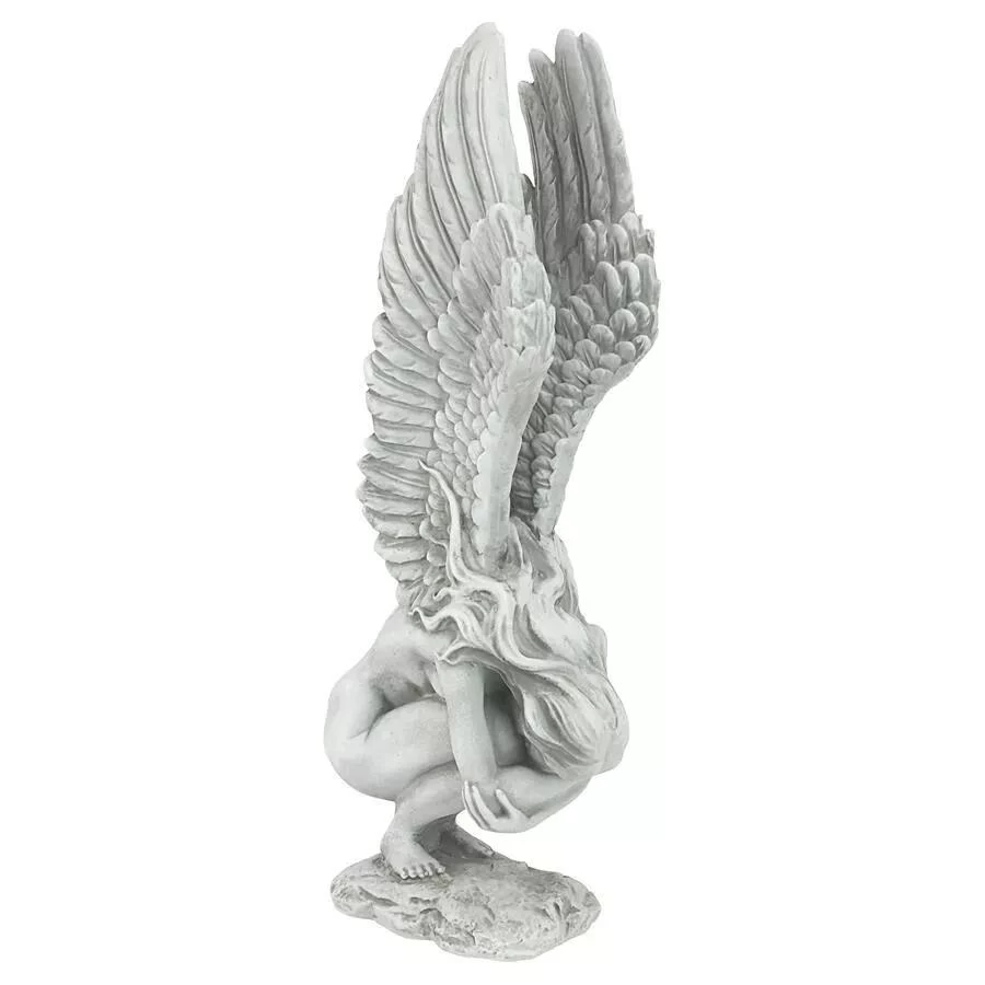 Crouching Angel Garden Statue - Image 2