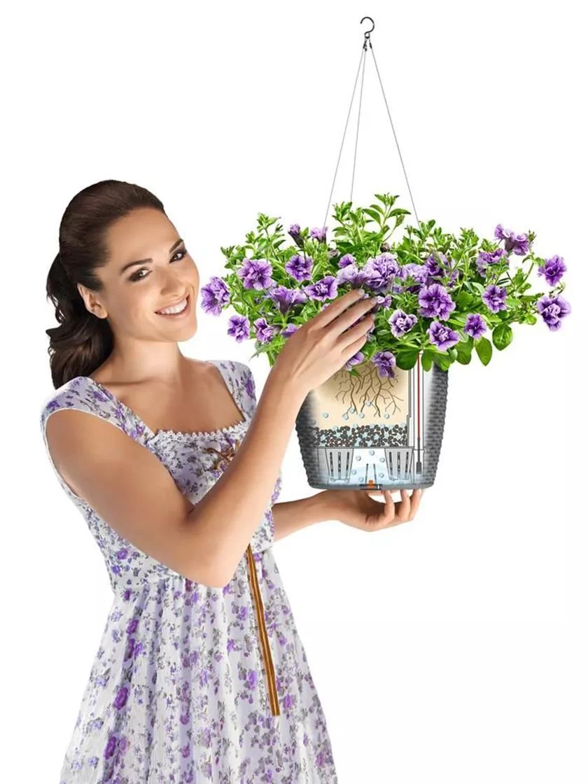 Lechuza® Nido Cottage Wicker Hanging Planter - Image 2