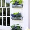 Galvanized Hanging Triple Planter