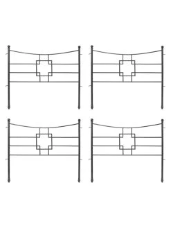 Achla Designs Square-on-Squares Fence Sections, Set Of 4