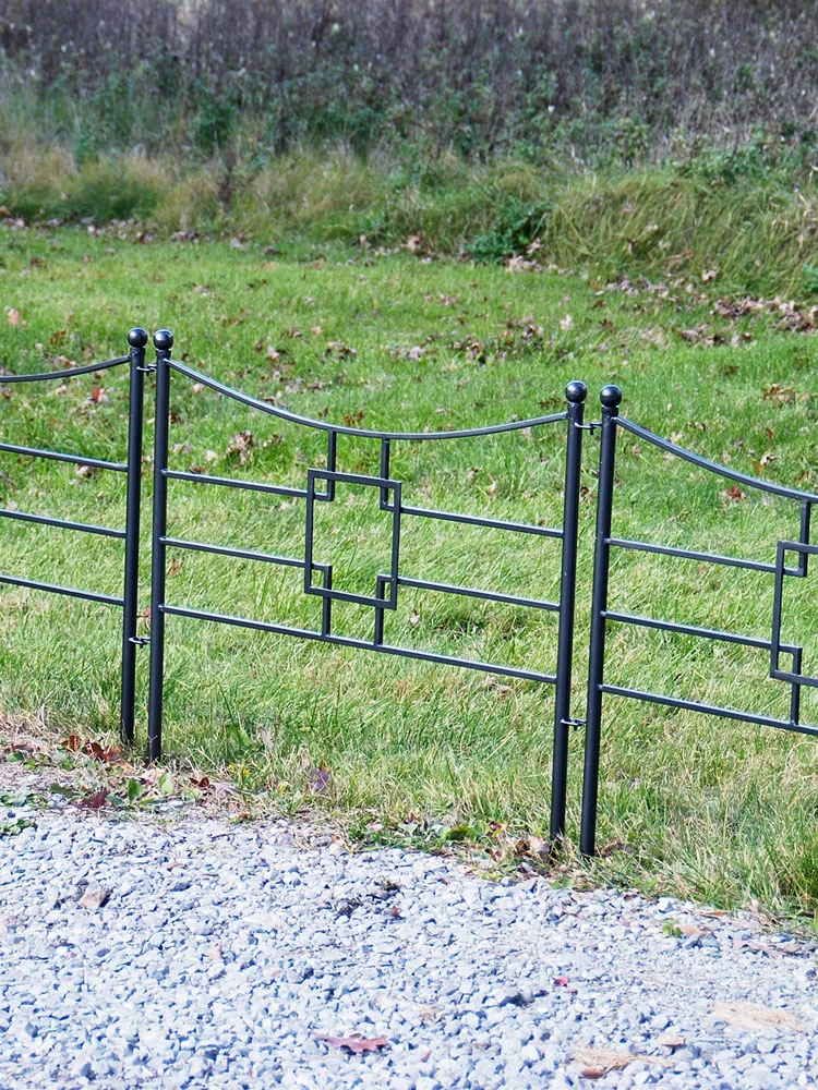 Achla Designs Square-on-Squares Fence Sections, Set Of 4 - Image 2